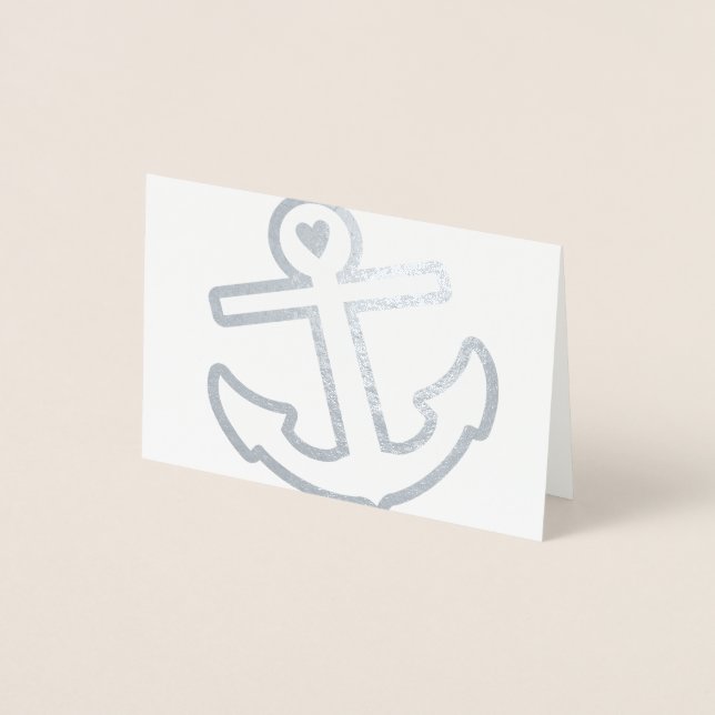 Heart Anchor Stationery Foil Card (Front)