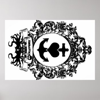 Heart Anchor W/ Tentacles Poster by ZachAttackDesign at Zazzle