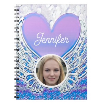Heart And Angel Wings Notebook by MemorialGiftShop at Zazzle