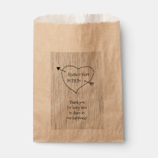 Heart and Arrow Wedding Message Favor Favor Bag