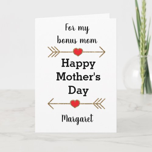 Heart and Arrows Happy Mothers Day Bonus Mom Card