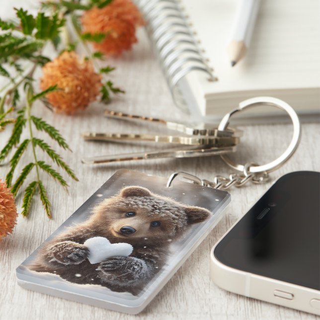Heart and Bear Keychain (Front Right)