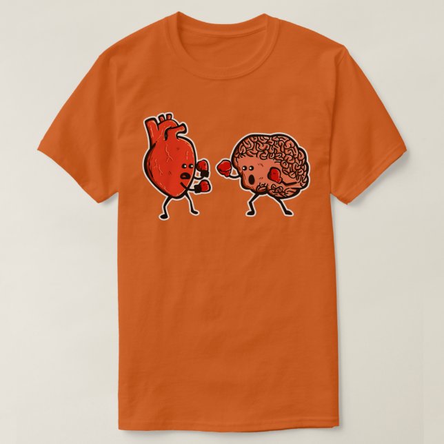 Heart and Brain Boxing Mind Funny Anatomy RN Docto T-Shirt (Design Front)