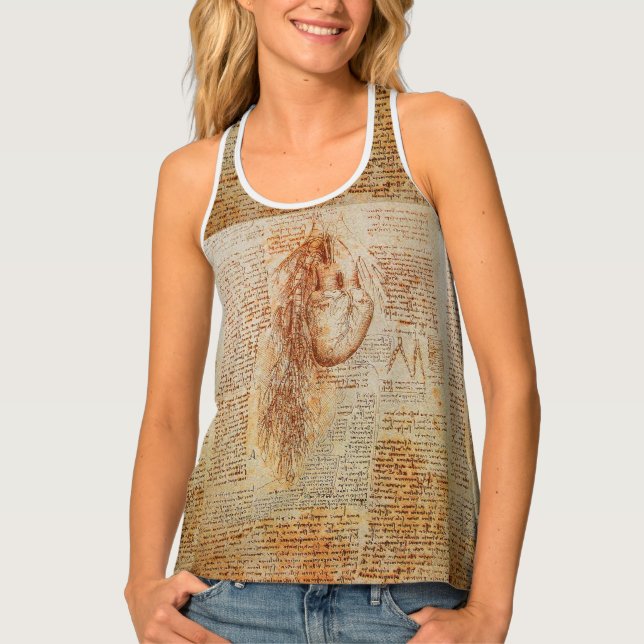 Heart And Bronchial Arteries  Leonardo Da Vinci Tank Top (Front)