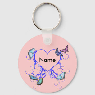 Heart and Butterfly Keychain
