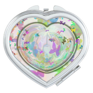Heart and Butterfly Makeup Mirror
