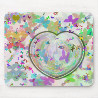 Heart and Butterfly mousepad