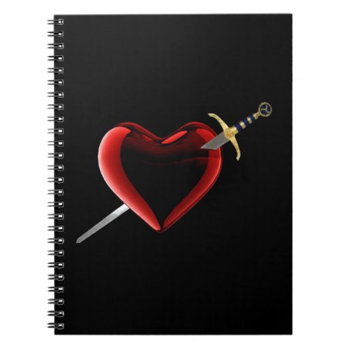 Heart And Dagger Spiral Notebook
