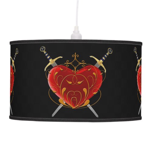 Heart And Daggers Ceiling Lamp