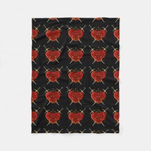 Heart And Daggers Fleece Blanket