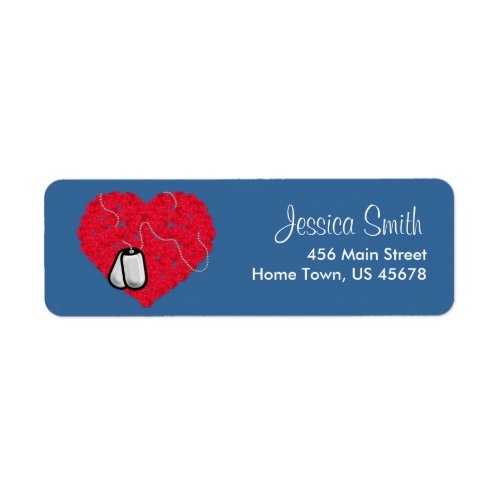 Heart and Dog Tags Return Label