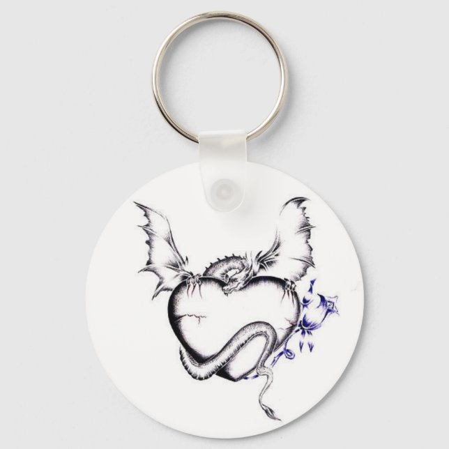 Heart And Dragon Keychain (Front)