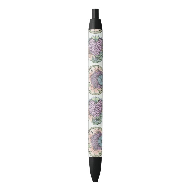 Heart and flowers doodle art pen. pen (Front Vertical)