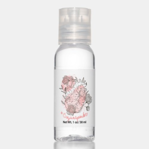 Heart and flowers nature design hand sanitizer
