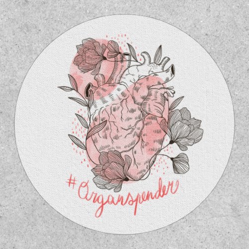 Heart and flowers nature design patch