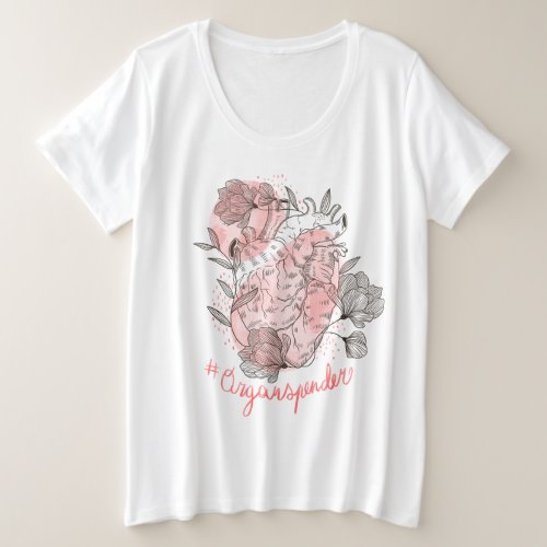 Heart and flowers nature design plus size T_Shirt