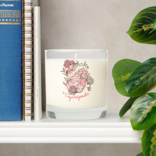 Heart and flowers nature design scented candle