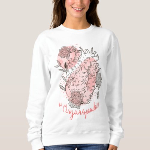 Heart and flowers nature design sweatshirt