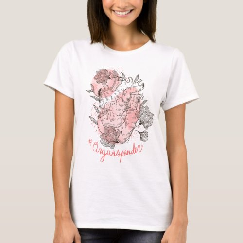 Heart and flowers nature design T_Shirt