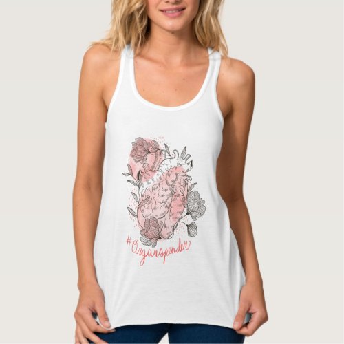 Heart and flowers nature design tank top