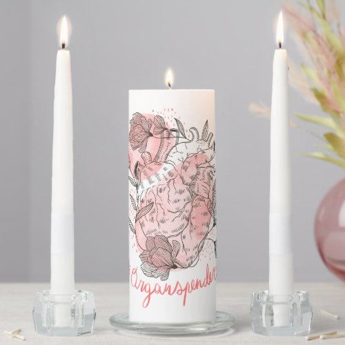 Heart and flowers nature design unity candle set
