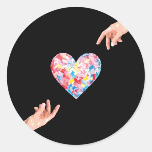 Heart and Hand of kindness Classic Round Sticker