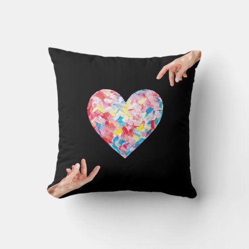 Heart and Hand of kindness Throw Pillow