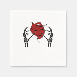Heart And Hands - Skeleton Heart Hands Napkins
