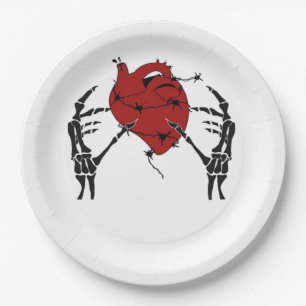 Heart And Hands - Skeleton Heart Hands  Paper Plates