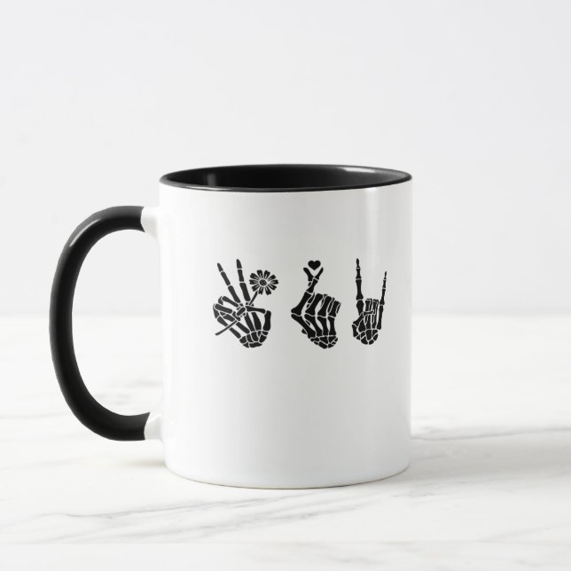 Heart And Hands Skeleton Heart Hands Soft Mug (Left)