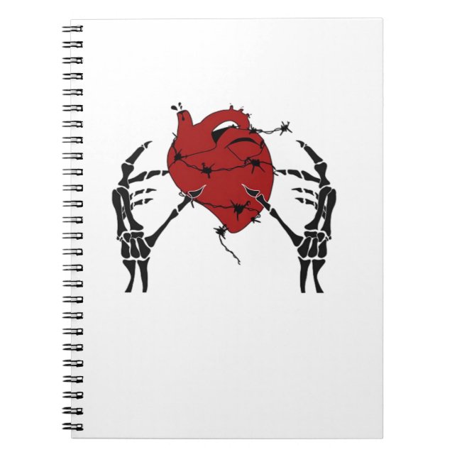 Heart And Hands Skeleton Heart Hands Soft Notebook (Front)