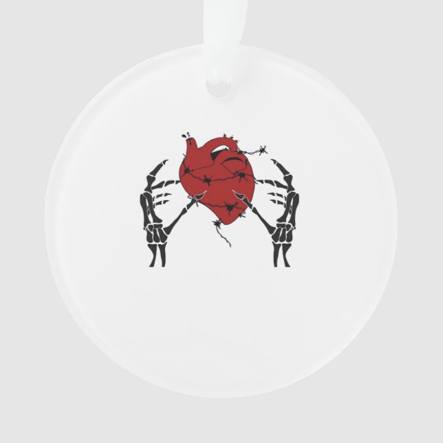 Heart And Hands Skeleton Heart Hands Soft Ornament (Front)