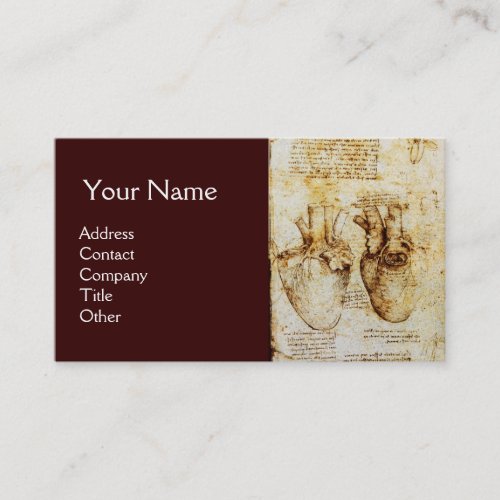 Heart And Its Blood Vessels Cardiologist Monogram Business Card