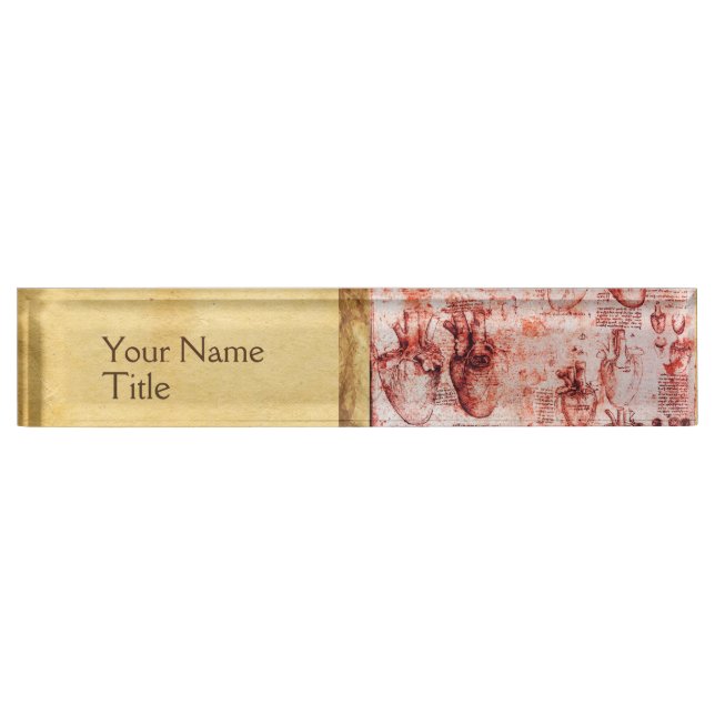 Heart And Its Blood Vessels ,Medical Parchment Red Nameplate (Front)