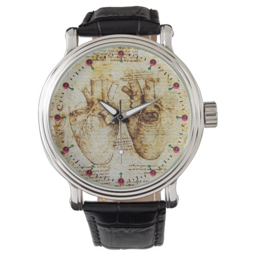 Heart And Its Blood Vessels Parchment Brown Sepia Watch