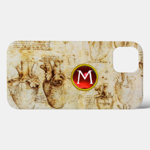 Heart And Its Blood Vessels Parchment Gem Monogram iPhone 13 Case