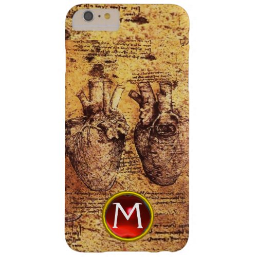 Heart And Its Blood Vessels Parchment Gem Monogram Barely There iPhone 6 Plus Case