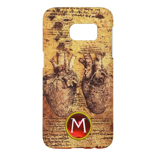 Heart And Its Blood Vessels Parchment Gem Monogram Samsung Galaxy S7 Case