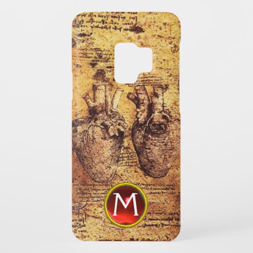 Heart And Its Blood Vessels Parchment Gem Monogram Case_Mate Samsung Galaxy S9 Case