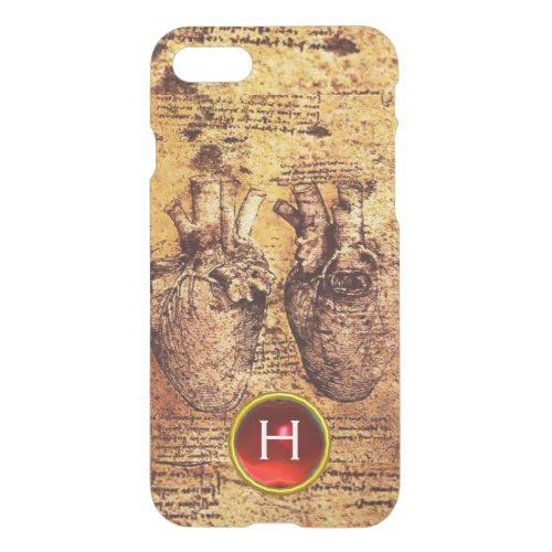 Heart And Its Blood Vessels Parchment Gem Monogram iPhone SE87 Case