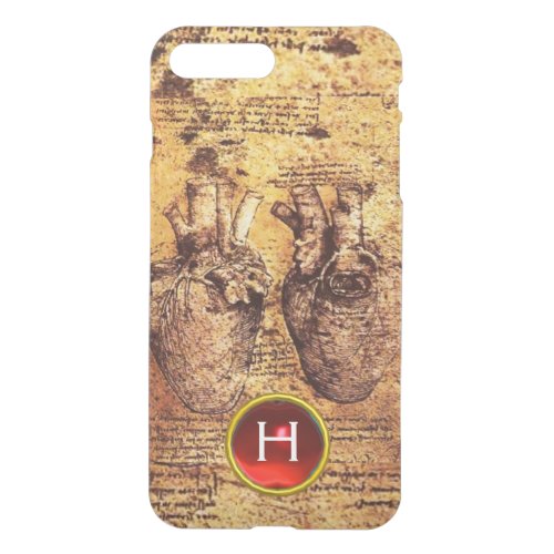 Heart And Its Blood Vessels Parchment Gem Monogram iPhone 8 Plus7 Plus Case