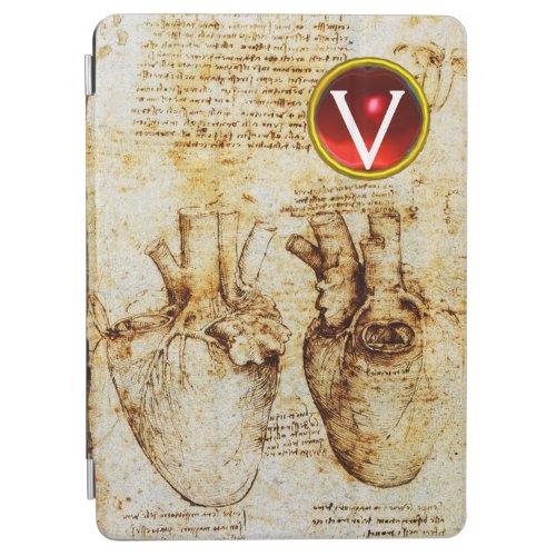 Heart And Its Blood Vessels Parchment Monogram iPad Air Cover