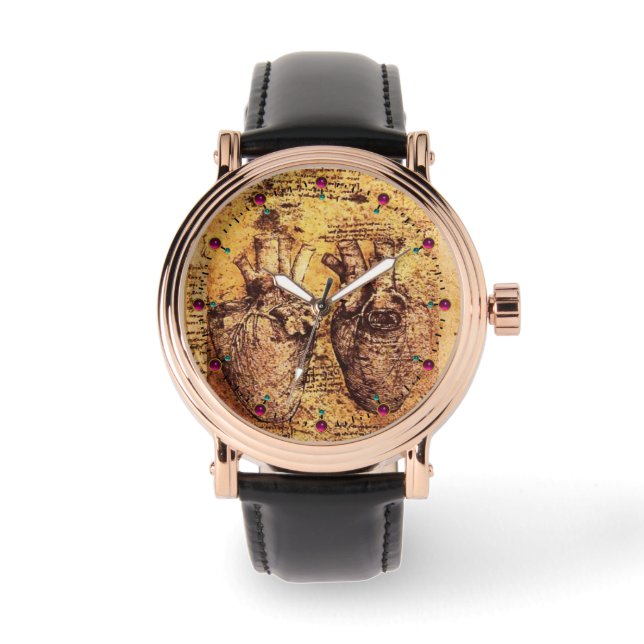 Heart And Its Blood Vessels Parchment Watch (Front)