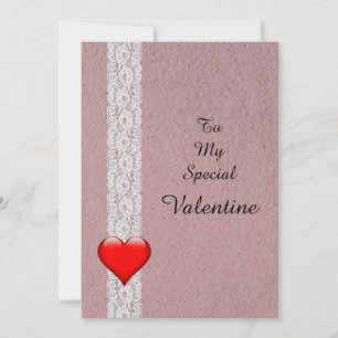 Heart and Lace Special Valentine Holiday Card