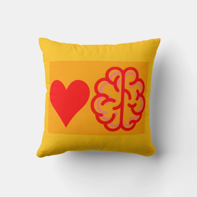 Heart and Mind Throw Pillow (Back)