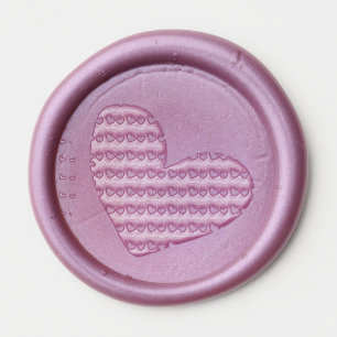 heart and mini hearts on wax seal sticker