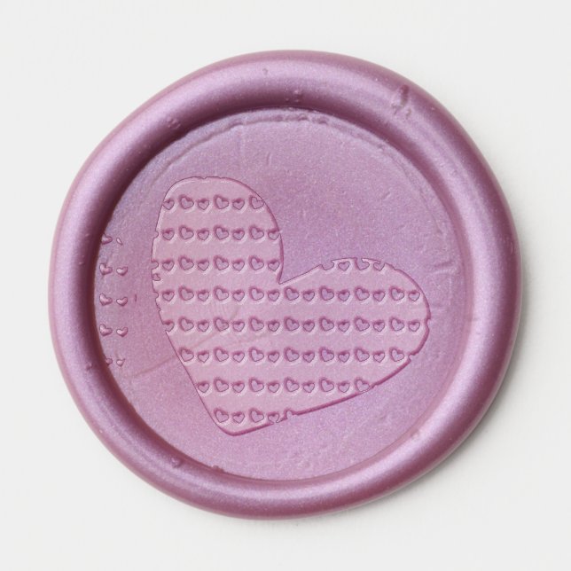 heart and mini hearts on wax seal sticker (Front)