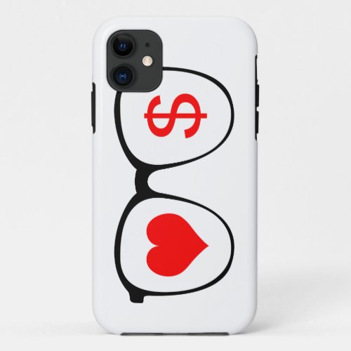 Heart and money iPhone 11 case