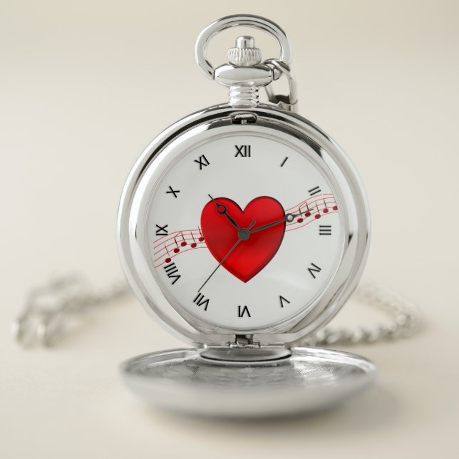 Heart and Music Pocket Watch (Inside)