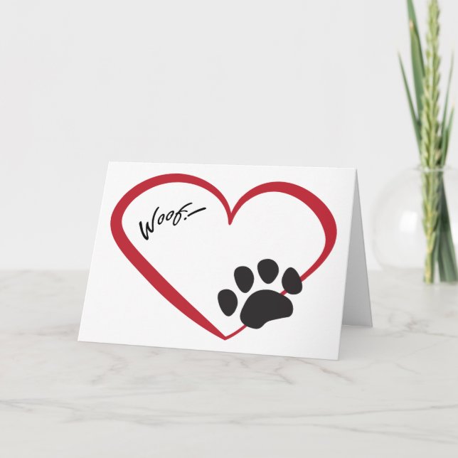 Heart and Paw Print Greeting Card (Front)